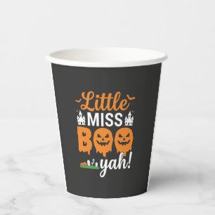 Halloween Little Miss Boo Yah Pompoen Ontwerp_1 Papieren Bekers
