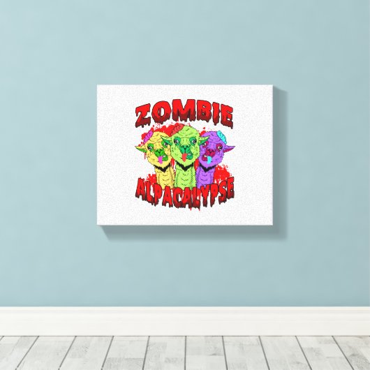 Halloween Llama Alpaca Funny Lama Glama Cool Gift Canvas Afdruk (Insitu (Houten vloer))