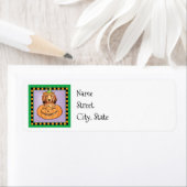 Halloween Longhaire Dachshund Label (Insitu)