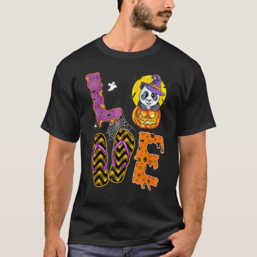 Halloween Love Panda Witch Pet Zookeeper T-shirt (Voorkant)