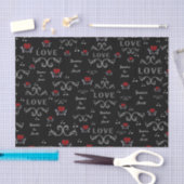 Halloween Love Skeletons Custom Names Tissue Paper Tissuepapier (Craft)