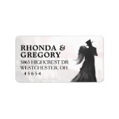 Halloween Lovers Silhouet Matching Bruiloft Label (Voorkant)