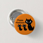 Halloween Lucky Black Cats Ronde Button 3,2 Cm (Voorkant /achterkant)