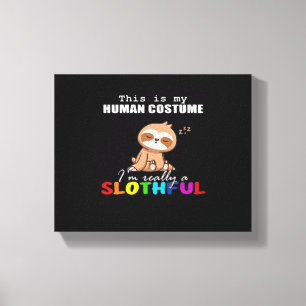 Halloween lui-design, Dit is mijn menselijke kostu Canvas Afdruk