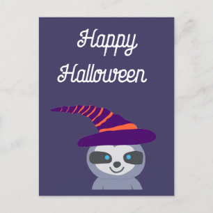 Halloween luiaard in het Pet van de heks Briefkaart