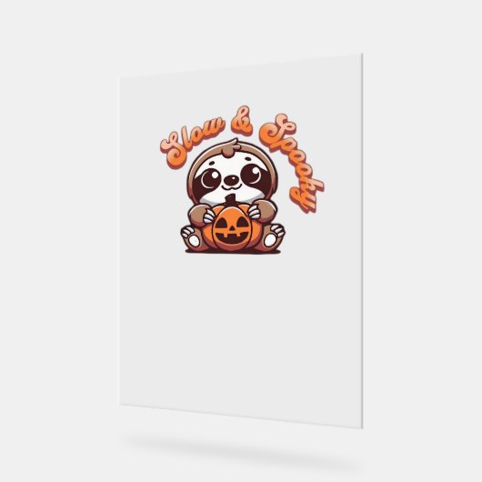 Halloween Luiaard Slow en Spooky Schattigee Luiaar Acryl Bord (Hoek)