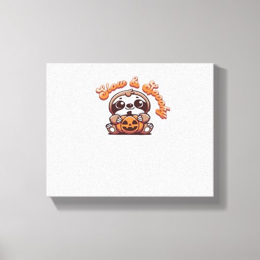 Halloween Luiaard Slow en Spooky Schattigee Luiaar Canvas Afdruk (Voorkant)