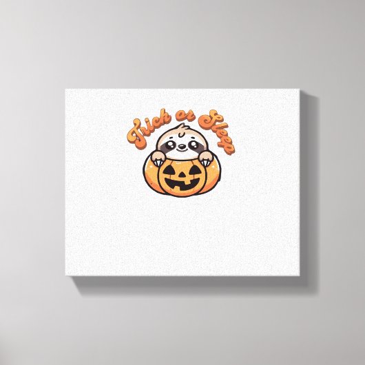 Halloween luiaard truc of slaap Schattigee luiaard Canvas Afdruk (Voorkant)