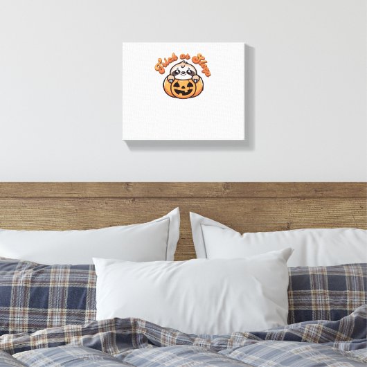 Halloween luiaard truc of slaap Schattigee luiaard Canvas Afdruk (Insitu (Slaapkamer))