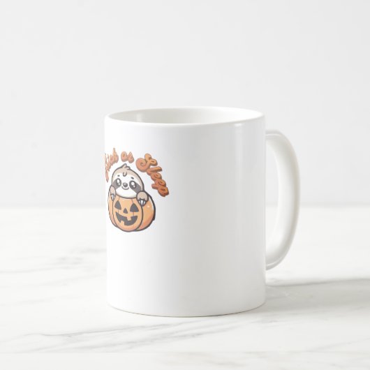 Halloween luiaard truc of slaap Schattigee luiaard Koffiemok (Voorkant rechts)