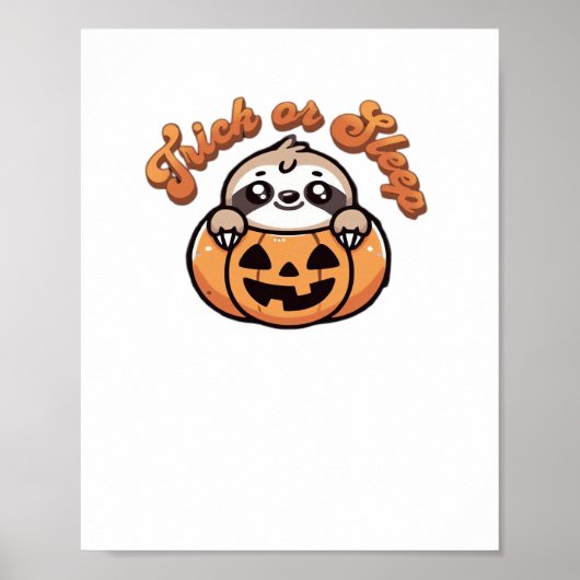 Halloween luiaard truc of slaap Schattigee luiaard Poster (Voorkant)