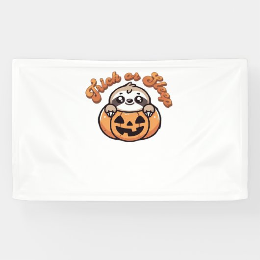 Halloween luiaard truc of slaap Schattigee luiaard Spandoek (Horizontaal)