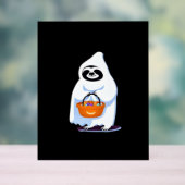 Halloween luiaard verkleed als spookachtige truc o acryl bord (Neutraal)