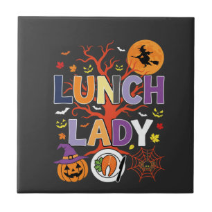 Halloween Lunch Dames Heks Keuken Vector Tegeltje