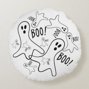 Halloween Lune & Sorcières & Fantômes BOO! Coussin