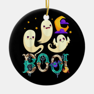 Halloween maan 40 keramisch ornament