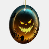 Halloween/maan/pompoen Keramisch Ornament (Rechts)