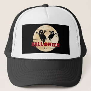 Halloween Maan Silhouet Geesten Vleermuizen Trucker Pet