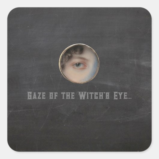 Halloween Macabre Creepy Witch Eye Vierkante Sticker (Voorkant)