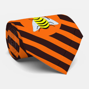 Halloween Magic Bee Witch Oranje en Black Stripes Stropdas