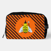 Halloween Magic Bee Witch oranje en Black Stripes Toilettasje (Achterkant)