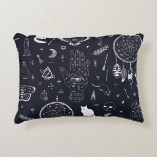 Halloween Magic:  Doodle-patroon. Accent Kussen