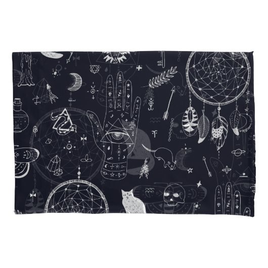 Halloween Magic: Doodle-patroon. Kussensloop (Voorkant)