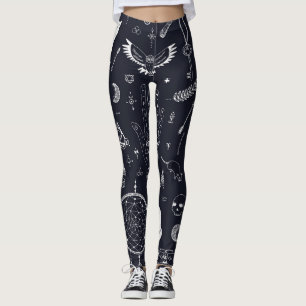 Halloween Magic: Doodle-patroon. Leggings