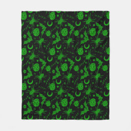 Halloween Magic Green Fleece Deken