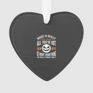 Halloween Magische Citaat Pompoen Gezicht Ontwerp Ornament