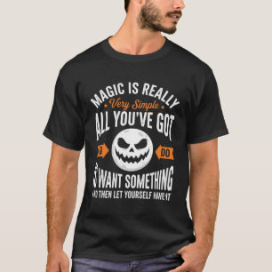 Halloween Magische Citatum Pompoengezicht Ontwerp T-shirt