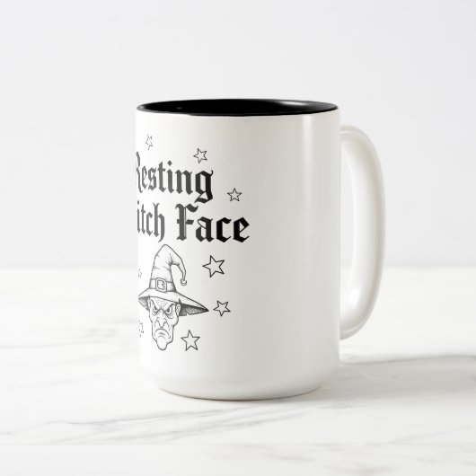 Halloween Magische Mok - Resting Witch Face & Star (Voorkant rechts)