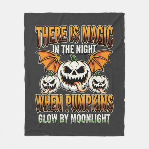 Halloween Magische Pompoen Maneschijn Horror Vecto Fleece Deken