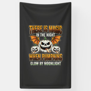 Halloween Magische Pompoen Maneschijn Horror Vecto Spandoek