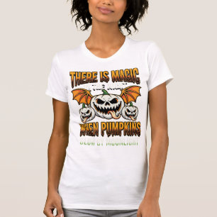 Halloween Magische Pompoen Maneschijn Horror Vecto T-shirt