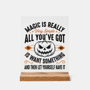 Halloween Magische Pompoen Vintage Vector T-shirt Acryl Bord