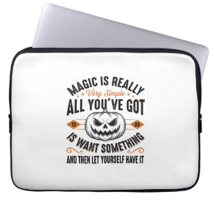 Halloween Magische Pompoen Vintage Vector T-shirt  Laptop Sleeve