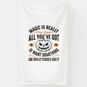Halloween Magische Pompoen Vintage Vector T-Shirt Spandoek