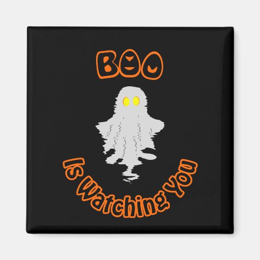 Halloween magneet | Boo kijkt naar je (Voorkant)