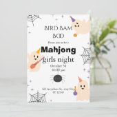 Halloween Mahjong Invitation Kaart (Staand voorkant)
