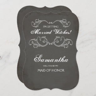 Halloween Maid of Honor proposal Invite ~ Funny Kaart