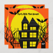 Halloween Maison hantée Invitation personnalisée (Devant / Derrière)