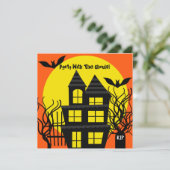 Halloween Maison hantée Invitation personnalisée (Debout devant)