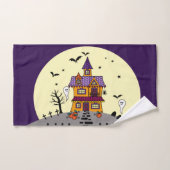 Halloween Maison hantée Noir chauve Pleine lune Fa (Serviette à main)