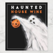 Halloween Maison Haunted Étiquette de vin (Étiquettes simples)