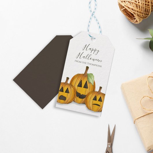 Halloween Malle Pompjes Jack O'lanterns Cadeaulabel