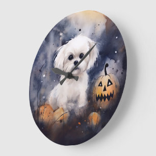 Halloween Maltese met pompoenen eng Grote Klok
