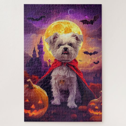 Halloween Maltese Vampire Pumpkins eng Legpuzzel (Verticaal)