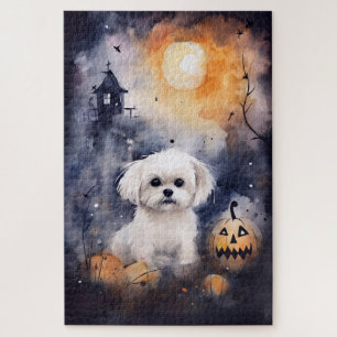 Halloween Maltezer Met Pompoenen Griezelen Legpuzzel