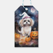 Halloween Malti Tzu met pompoenen eng Cadeaulabel (Achterkant)